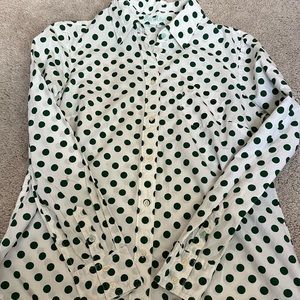 Boden, green polka dot button down